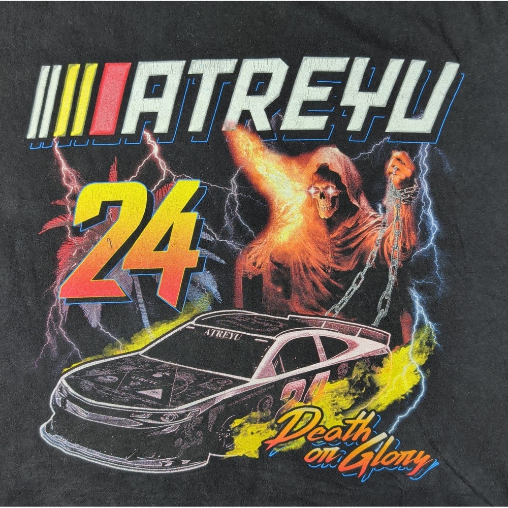 ATREYU Band T-Shirt Black Sz XL Death or Glory Racing Graphic Tee Metalcore Goth